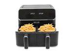 Duo Heißluftfritteuse 2 Körbe Touchscreen 80°-200°C Friteuse Fritteuse 2x 4L schwarz