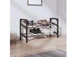 The Living Store Scarpiera Con 2 Ripiani Estensibile 119X24X37 Cm