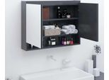 Syfax™ Armadietto Bagno Con Specchio 80X15X60 Cm In Mdf Grigio