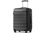 Flieks Valigia Da Viaggio Con Ruota Universale, Valigia Rigida Trolley Per Bagagli A Mano Con Ruote Piroettanti, L, 45X28X69Cm, Nero