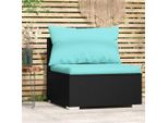 The Living Store Divano Da Giardino Con Cuscini In Poly Rattan Nero