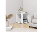 The Living Store Tavolino Bianco 33X33X34,5 Cm In Materiale Ligneo