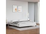 The Living Store Struttura Letto Bianca 160X200 Cm In Ecopelle
