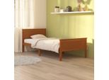 The Living Store Letto In Legno Massiccio Di Pino Marrone Miele 100X200 Cm