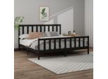 The Living Store Letto In Legno Massiccio Di Pino Nero 200X200 Cm
