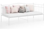 The Living Store Divano Letto Bianco Struttura Letto In Metallo 90X200 Cm