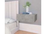 The Living Store Comodino Sospeso Grigio Cemento 40X30X15 Cm Materiale Legno