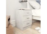 The Living Store Comodino Grigio Cemento 38X35X56 Cm Materiale A Base Di Legno