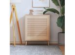 The Living Store Armadio A Doghe Design 61,5X59,4 Cm In Legno Di Pino Massiccio