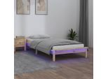 The Living Store Letto In Legno Massiccio Con Led 100X200 Cm