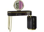 Vicco Tavolo Da Toeletta CharlèNe, 100 Cm Con Specchio A Led, Nero