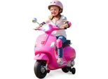 COSTWAY Kinder Motorrad Elektrisch, Vespa 12V Motorrad mit Stützrädern, LED-Scheinwerfer & Hupe, 2-3 km/h, Kindermotorrad, für Kinder von 3-6 (Rosa)