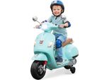 COSTWAY Kinder Motorrad Elektrisch, Vespa 12V Motorrad mit Stützrädern, LED-Scheinwerfer & Hupe, 2-3 km/h, Kindermotorrad, für Kinder von 3-6 (Grün)
