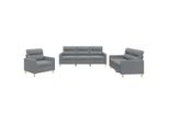 Vidaxl Set Divano 3 Pezzi Con Cuscini In Tessuto Grigio Chiaro