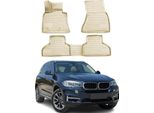 Omac Gummimatten FußMatten FüR Bmw X5 F15 F85 2013-2018 Tpe Automatten Beige 4X