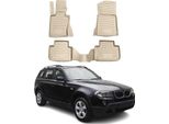 Omac Gummimatten FußMatten FüR Bmw X3 E83 2003-2010 Tpe Automatten Beige 4X