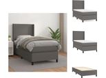 Vidaxl Letto A Molle Con Materasso Grigio 90X190 Cm In Pelle Finta - Letti & Strutture Letto