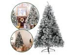 Jopassy Albero Di Natale Aghi Di Pino Con Supporto Floccaggio Esterno 150Cm Con Polvere Di Neve