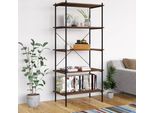 Vidaxl Scaffale A 5 Ripiani Nero E Naturale 80X40X163 Cm - Scaffale - Scaffali - Libreria - Librerie