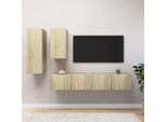 The Living Store Set Di Mobili Tv 4 Pezzi In Legno Rovere Sonoma