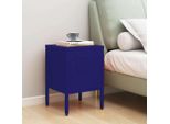 The Living Store Comodino Blu Navy 35X35X51 Cm Acciaio