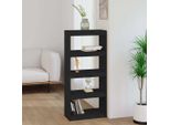 Vidaxl Libreria Divisoria Nera 60X30X135,5 Cm In Legno Di Pino Massiccio - Libreria - Librerie - Libreria - Armadio Portaoggetti