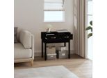 Vidaxl Tavolo Consolle Nero 76,5X40X75 Cm In Pino Massiccio - Tavolo Consolle - Tavoli Consolle - Consolle - Tavolo