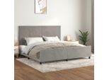 Vidaxl Struttura Letto Con Testiera Grigio Chiaro 200X200 Cm In Velluto - Struttura Letto Con Testiera - Struttura Letto Con Testiera - Struttura Letto - Letto Con Testiera