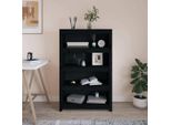 Vidaxl Libreria Nera 80X35X126 Cm In Pino Massiccio - Libreria - Librerie - Libreria In Legno