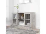 The Living Store Mobile Vetrina Grigio Cemento 120X30,5X70 Cm Materiale Legno