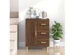 The Living Store Credenza Look Rovere Marrone 69,5X34X90 Cm Materiale In Legno