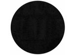 Vidaxl Tappeto Shaggy Pamplona A Pelo Alto Moderno Nero Ø 100 Cm