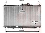 Van Wezel 25002016 - Oe 19010 PT1 003 Radiatore, Raffreddamento Motore Per Accord V, Prelude, Accord Iv