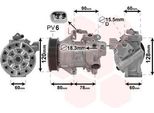Van Wezel 5300K656 - Compressore Aria Condizionata Oe 88310 0D211 Per Yaris (P9)