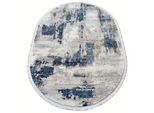 Tappeto Ovale 80X150 Cm Stefano - Blu / Grigio