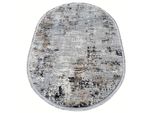 Tappeto Ovale 140X190 Cm Stefano - Grigio / Nero