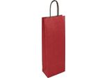 Sacchetto Di Carta 14X8X39Cm Con Manico Ritorto - Bottiglia - Rosso