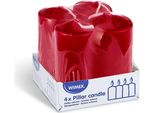 Candela Cilindrica Rossa 40 X 80 Mm - 4 Pz