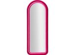 Specchio Da Parete Con Cornice In Tessuto Curvato 160X60X4 Cm Cloe - Fucsia