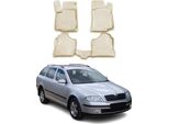 Omac FußMatten Automatten FüR Skoda Octavia Tour 2005-2010 Gummi Beige 4 Tlg