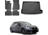 FußMatten & Kofferraumwanne Set FüR Bmw 1Er F40 2019-2024 Gummi Tpe Schwarz 5X