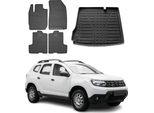 Set Di Tappetini E Rivestimenti Per Il Bagagliaio Per Dacia Duster 2017-2024 Gomma Nera Tpe 5X
