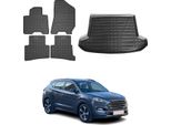 FußMatten & Kofferraumwanne Set FüR Hyundai Tucson 2015-2020 Gummi Schwarz 5X