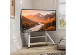 Wisfor Supporto Tv Regolabile In Altezza, Supporto Tv Con Rotelle, Supporto Tv Universale Con Ripiani Av Per 40"-75"", Vesa 600X400Mm, Fino A Max. 80Kg, Bianco"
