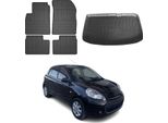 FußMatten & Kofferraumwanne Set FüR Nissan Micra K13 2010-2017 Gummi Schwarz 5X