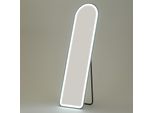 Specchio A Figura Intera, Specchio Da Appoggio 150 X 40 Cm Con Illuminazione A Led, 3 Colori Di Luce, Specchio Da Parete Con Supporto, Interruttore A Sfioramento, Per Camera Da Letto, Soggiorno, Nero