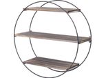 Sistema Di Scaffalatura A Parete, Design A Tre Livelli, Struttura Robusta, Marrone