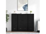 Vidaxl Credenza 3 Pezzi Materiale In Legno Effetto Rovere Nero
