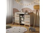 Vitalispa Fasciatoio Malia, 133 X 98 Cm Xl Con 4 Cassetti, Cashmere/Artigianale/Artigiano