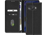 Avizar, Custodia A Portafoglio Chesterfield A Grana Grossa Con Supporto Per Google Pixel 9A, Nero